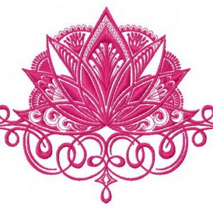 Lily vignette embroidery design