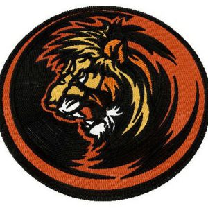 Lion badge embroidery design