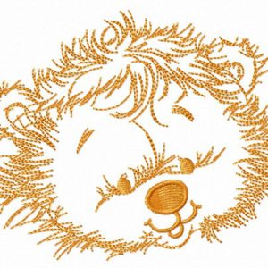 Lion head embroidery design