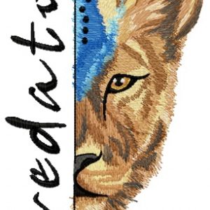 Lioness predator embroidery design