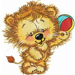 Lion's beach ball embroidery design