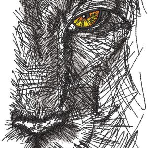 Lion's look embroidery design