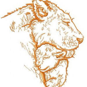 Lion's family 2 embroidery design