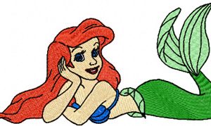 Ariel Little Mermaid embroidery design