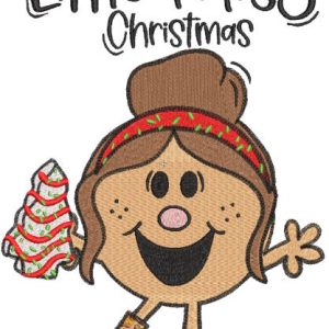 Little miss christmas embroidery design