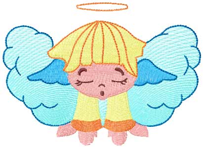 Sleeping angel 6 embroidery design