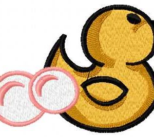 Little duck and bubbles embroidery design