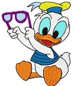 Little Donald with glass embroidery design