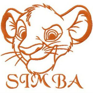 Little jungle king embroidery design