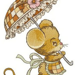 Little lady Mouse embroidery design