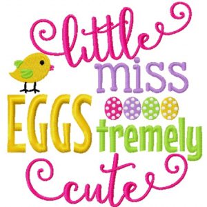 Litttle miss eggs tremely cute embroidery design