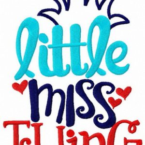 Little Miss Thing embroidery design