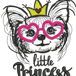 Little Princess chihuahua embroidery design