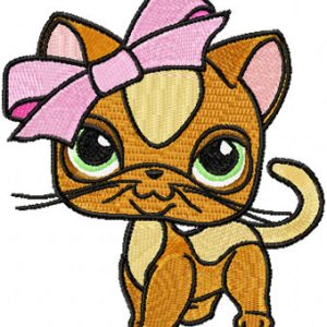 Kitty Littlest Pet Shop embroidery design