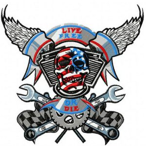 Live free or die embroidery design