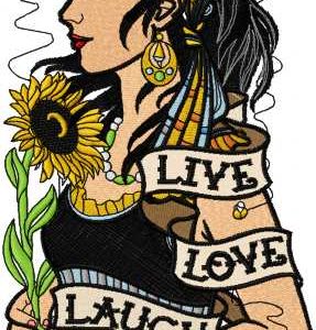 Live Love Lauch embroidery design