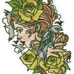 Living with birds embroidery design