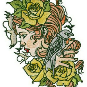 Living with birds embroidery design