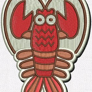 Lobster embroidery design
