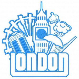 London 5 embroidery design