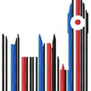 London barcode embroidery design