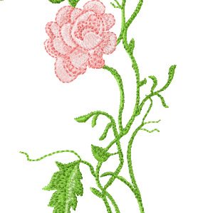 Long stem roses embroidery design