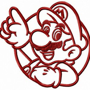 Look at the clouds Mario embroidery design