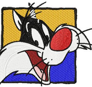Sylvester Happy Face embroidery design