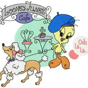Looney Tunes cafe embroidery design