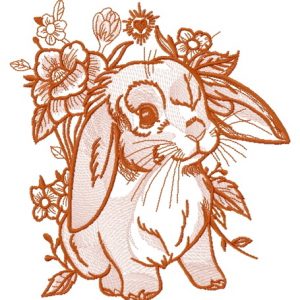 Lop-eared bunny 8 embroidery design