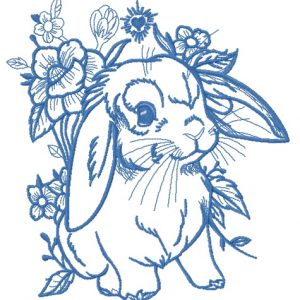 Lop-eared bunny 9 embroidery design