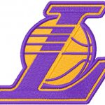 Los Angeles Lakers alternative logo embroidery design