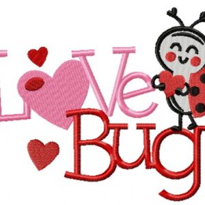 Love bug embroidery design