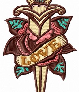 Love dagger 3 embroidery design