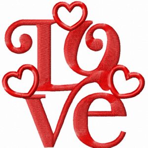 Love decoration 3 embroidery design