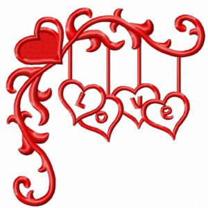 Love decoration embroidery design