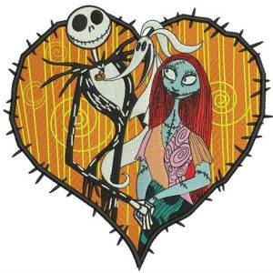 Love in Halloween town embroidery design