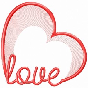 Love in my heart embroidery design