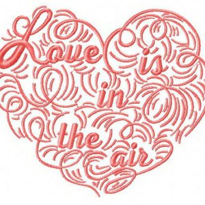 Love is in the air embroidery design