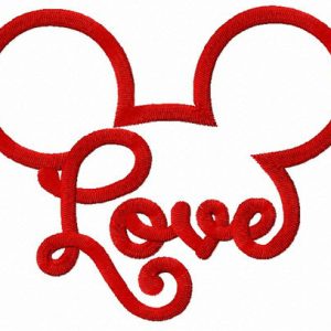 Love Mickey embroidery design