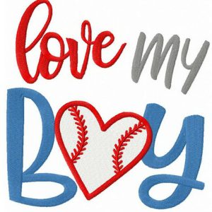 Love my boy embroidery design