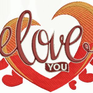 Love you 4 embroidery design