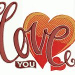 Love you 5 embroidery design