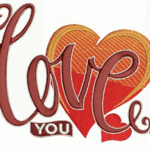 Love you 5 embroidery design