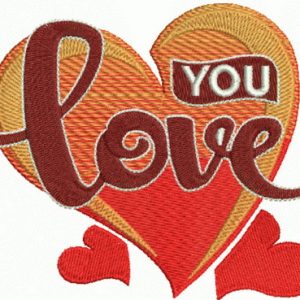 Love you 6 embroidery design