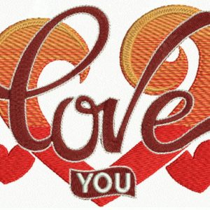 Love you 7 embroidery design