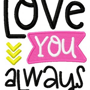 Love you always 2 embroidery design