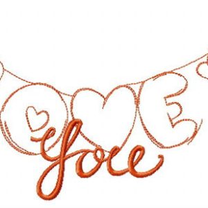 Love you embroidery design