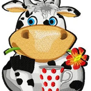 Lovely cow embroidery design