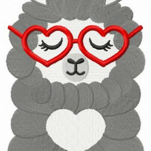 Lovely llama embroidery design